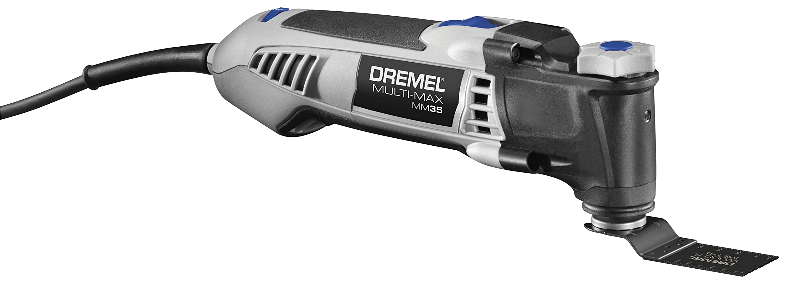 Multi-Max Dremel 3.5 Amp Oscillating Tool Kit with Tool-LESS Accessory Change- Multitool with 12 Accessories- Compact Head & Angled Body- Drywall, Nails, Remove Grout & Sanding- MM35-01