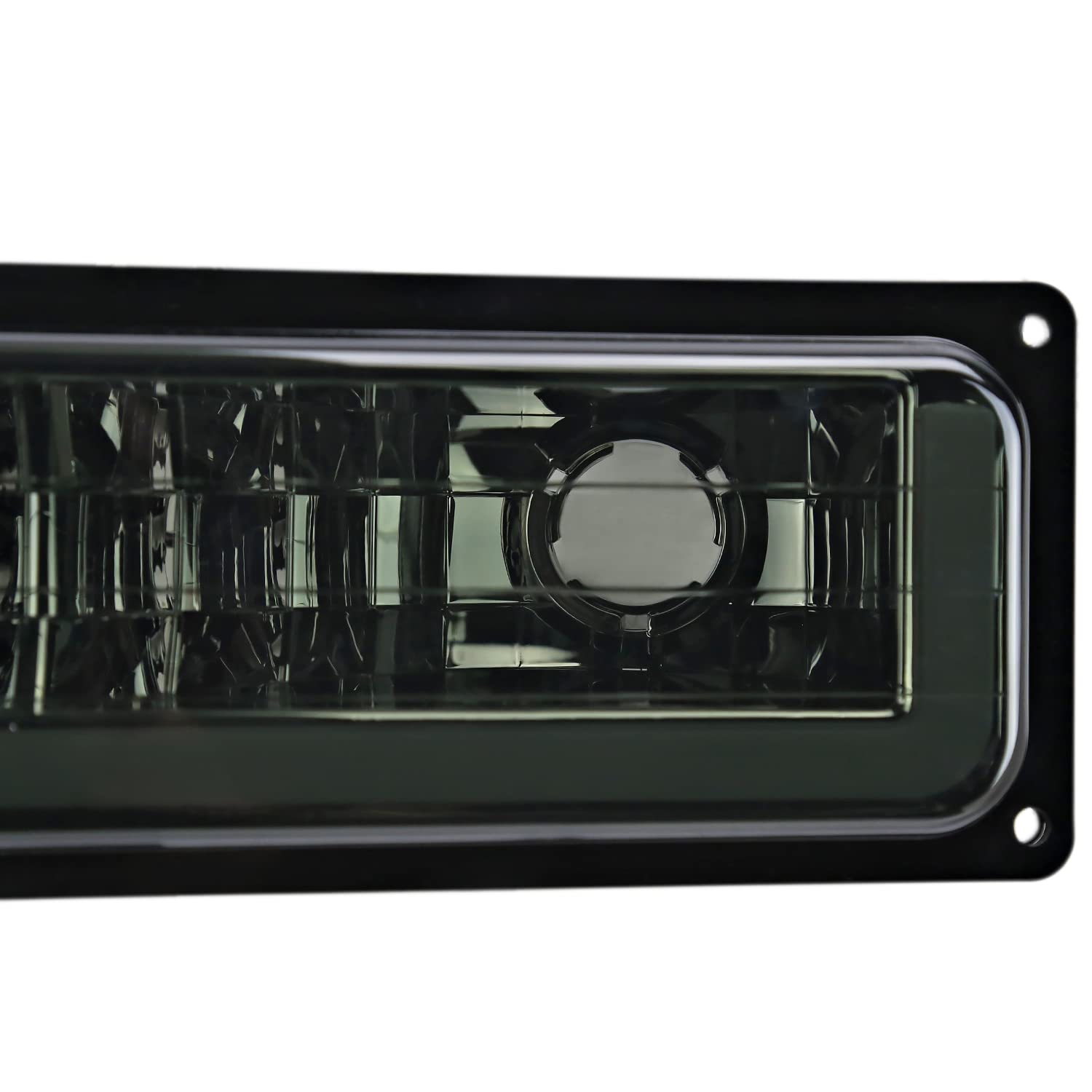 Smoke LED Tube Headlights + Bumper Lights + Corner Lights SPEC-D TUNING Compatible with 1988-1993 Chevy GMC C10 C/K Suburban, Left + Right Pair Headlamps Assembly