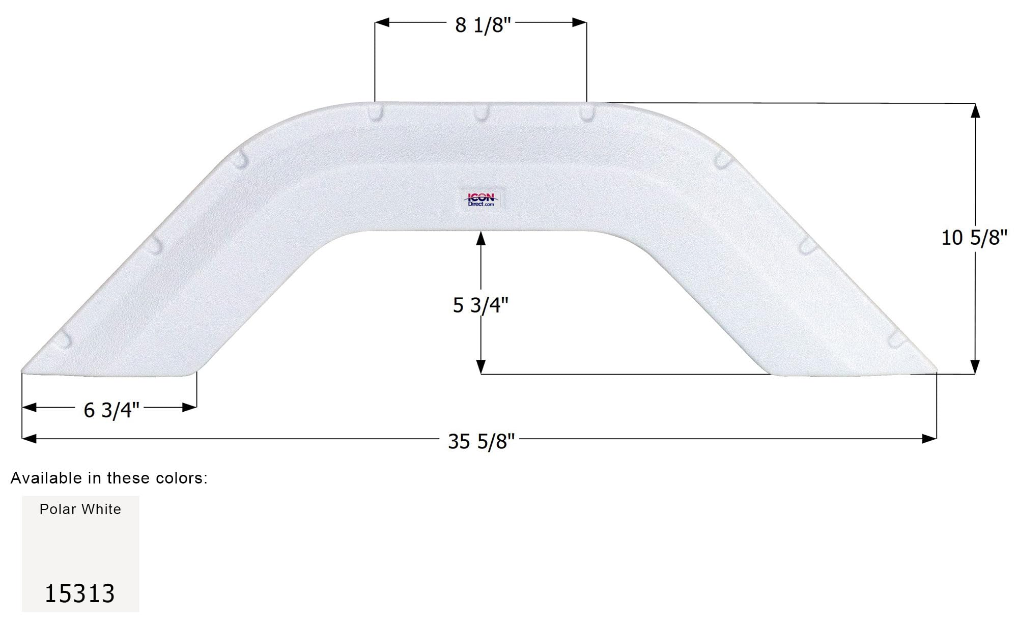 Single Axle Fender Skirt ICON 15313 for Cozy Traveler - Polar White