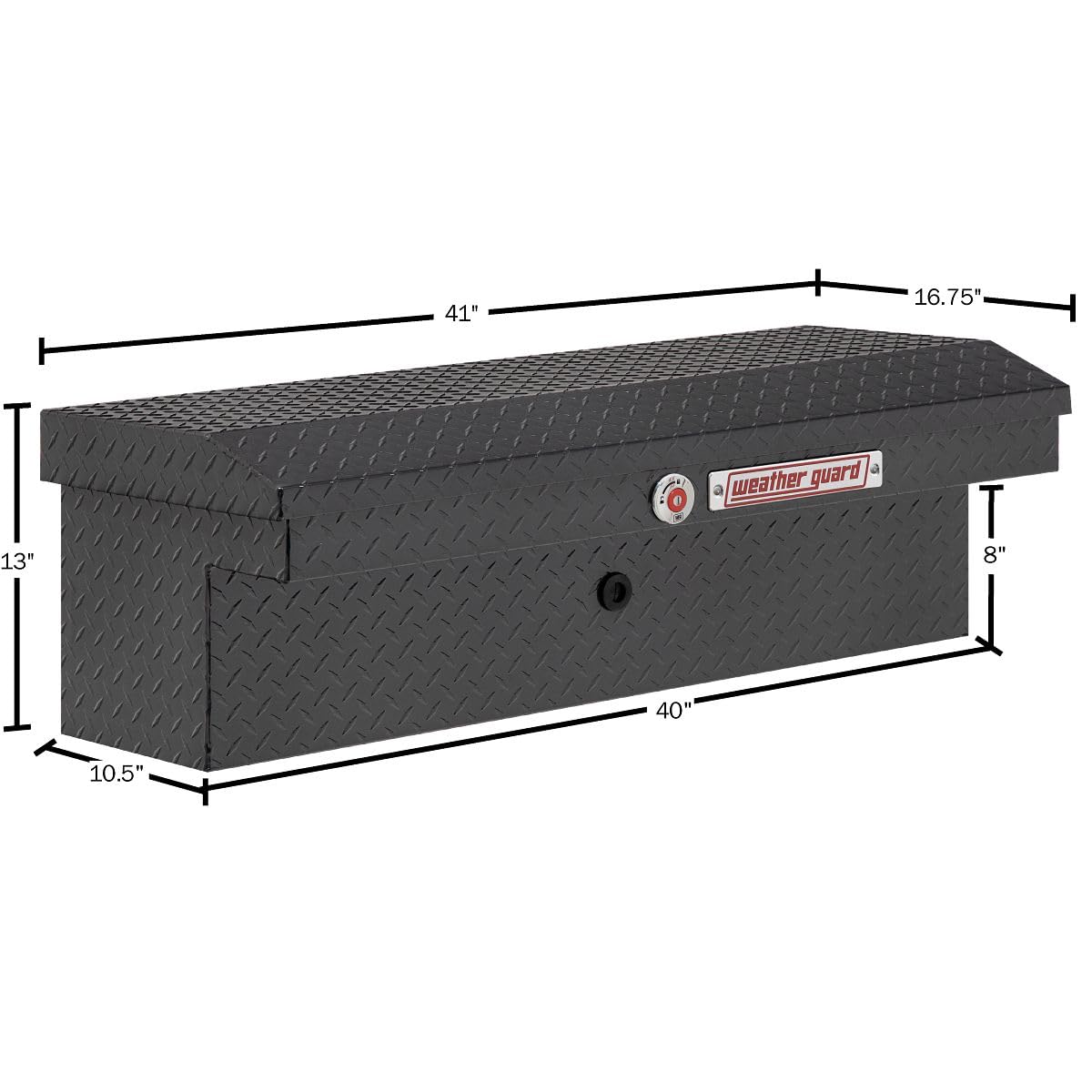 Weather Guard 41in Model 180-6-04 Low Profile Lo-Side Box, Aluminum, Gunmetal Gray, 3.0 cu ft