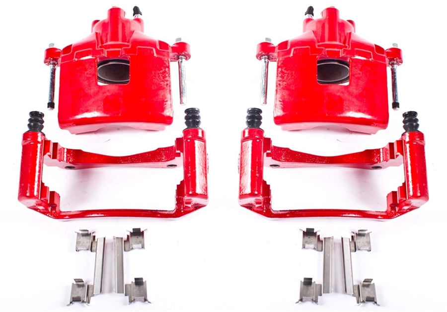 Power Stop S5034A Front Pair of High-Temp Red Powder Coated Calipers for Pontiac Grand Prix 2004 [Model Specific]