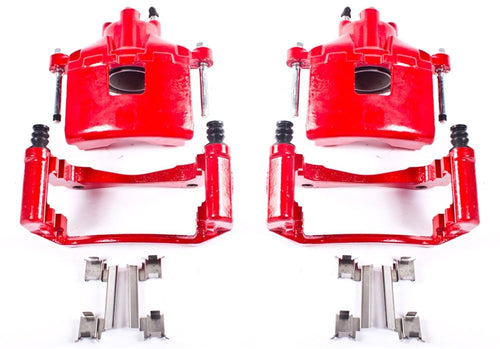 Power Stop S5034A Front Pair of High-Temp Red Powder Coated Calipers for Pontiac Grand Prix 2004 [Model Specific]
