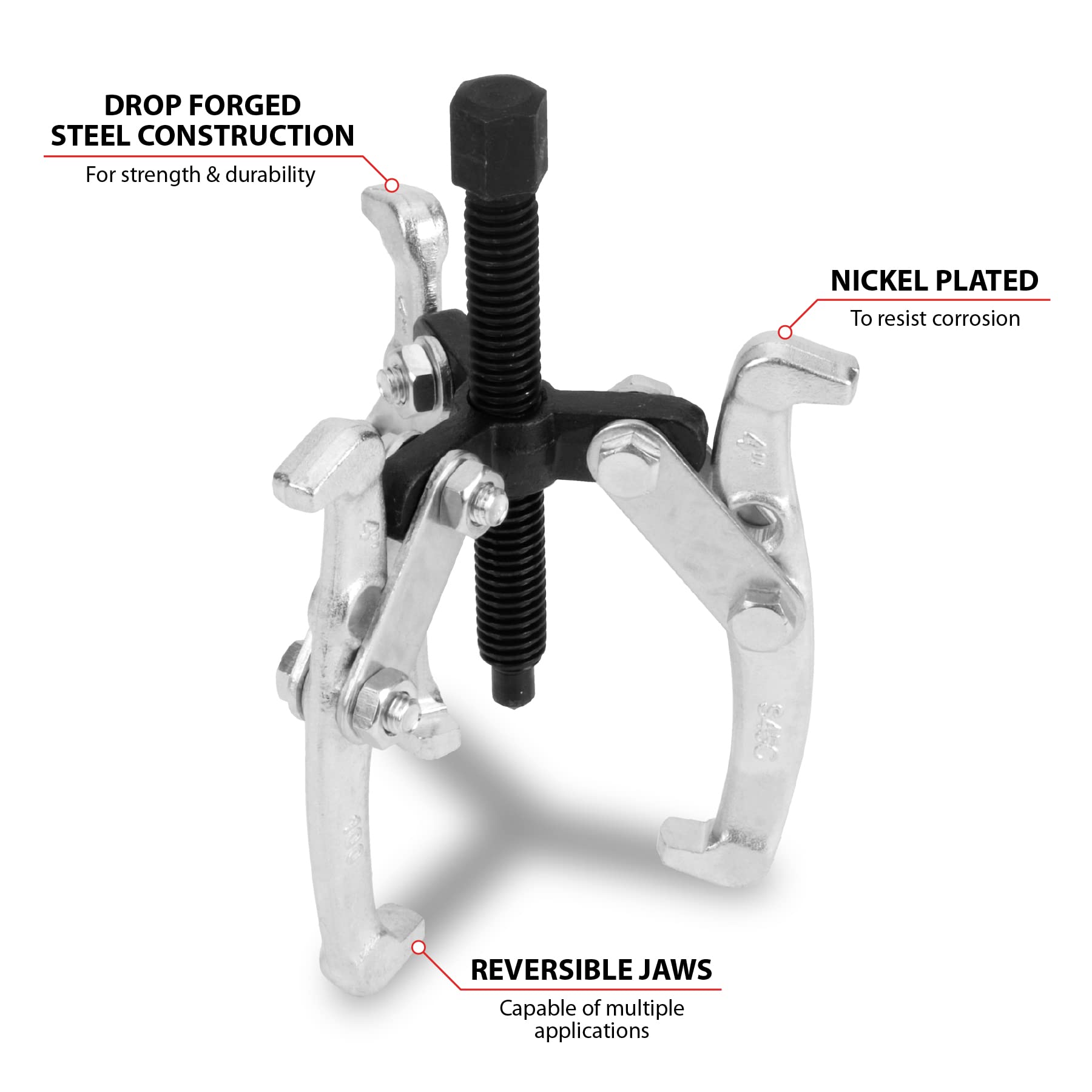 4-Inch Performance Tool W136P 3 Jaw Gear Puller