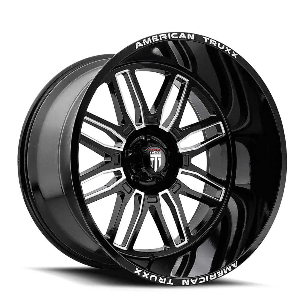 RESTLESS American Truxx AT1915 Two-Tone Wheel with Black/Milled (24 x 14. inches /6 x 139 mm, -76 mm Offset)