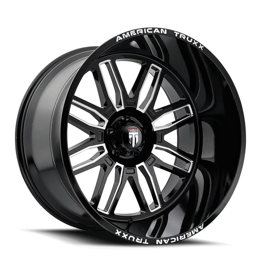 AT1915 American Truxx Restless Black/Milled Wheel (24 x 14. inches /8 x 165 mm, -76 mm Offset)