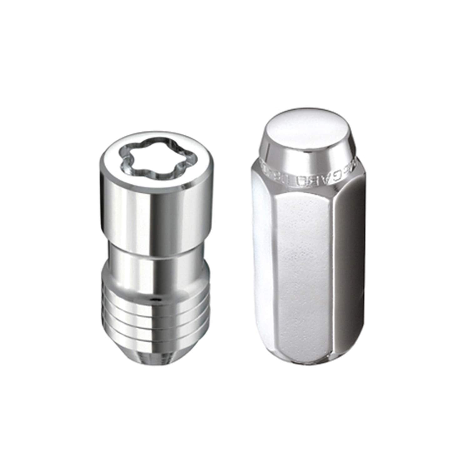Chrome Cone Seat McGard 84520 Wheel Installation Kit (M14 x 1.5 Thread Size) - for 5 Lug Wheels, 16 Lug Nuts / 4 Locks / 1 Key / 1 Storage Pouch