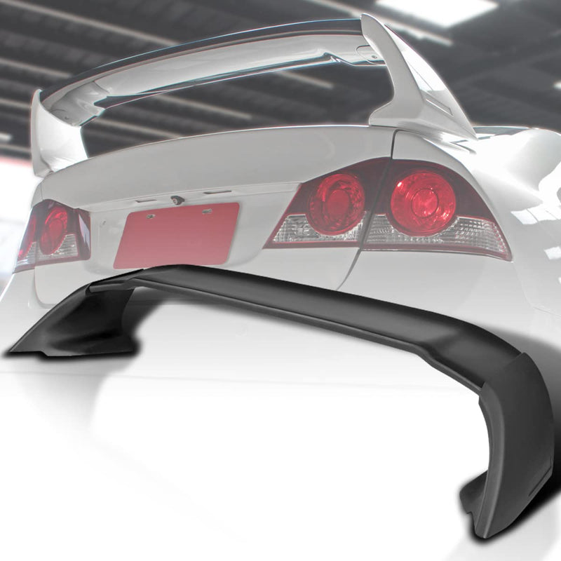Matte Black ABS Rear Trunk Spoiler Spec-D Tuning For 2006-2011 Honda Civic Sedan Models