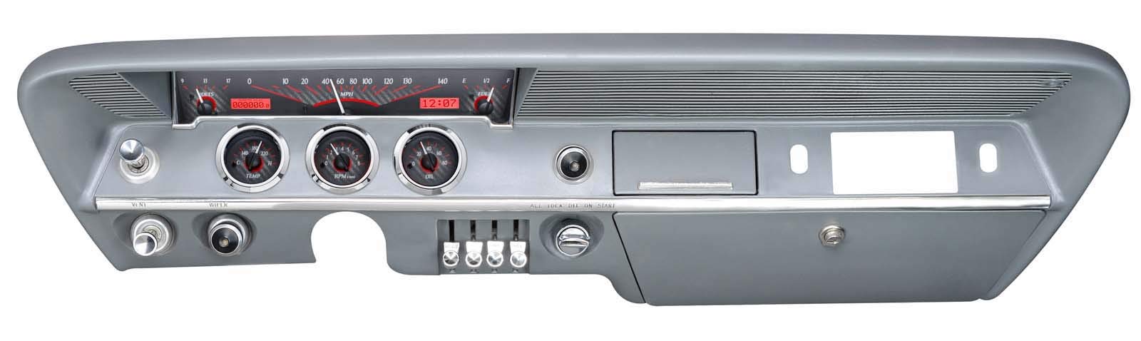 Dakota Digital 61 62 Chevy Impala VHX-61C-IMP-C-R Analog Dash Gauge System Carbon Fiber Red