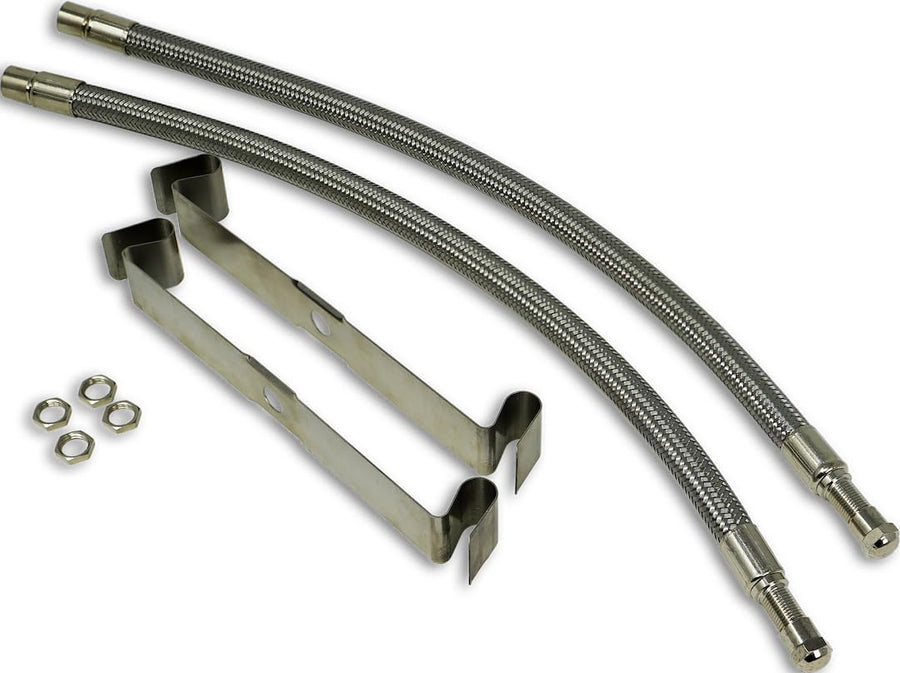 16-19.5 Inch TireMinder Braided Steel Valve Extender Kit for Dually Wheels, Rim Mounted, 2 Pack