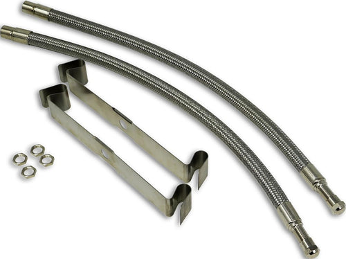 16-19.5 Inch TireMinder Braided Steel Valve Extender Kit for Dually Wheels, Rim Mounted, 2 Pack