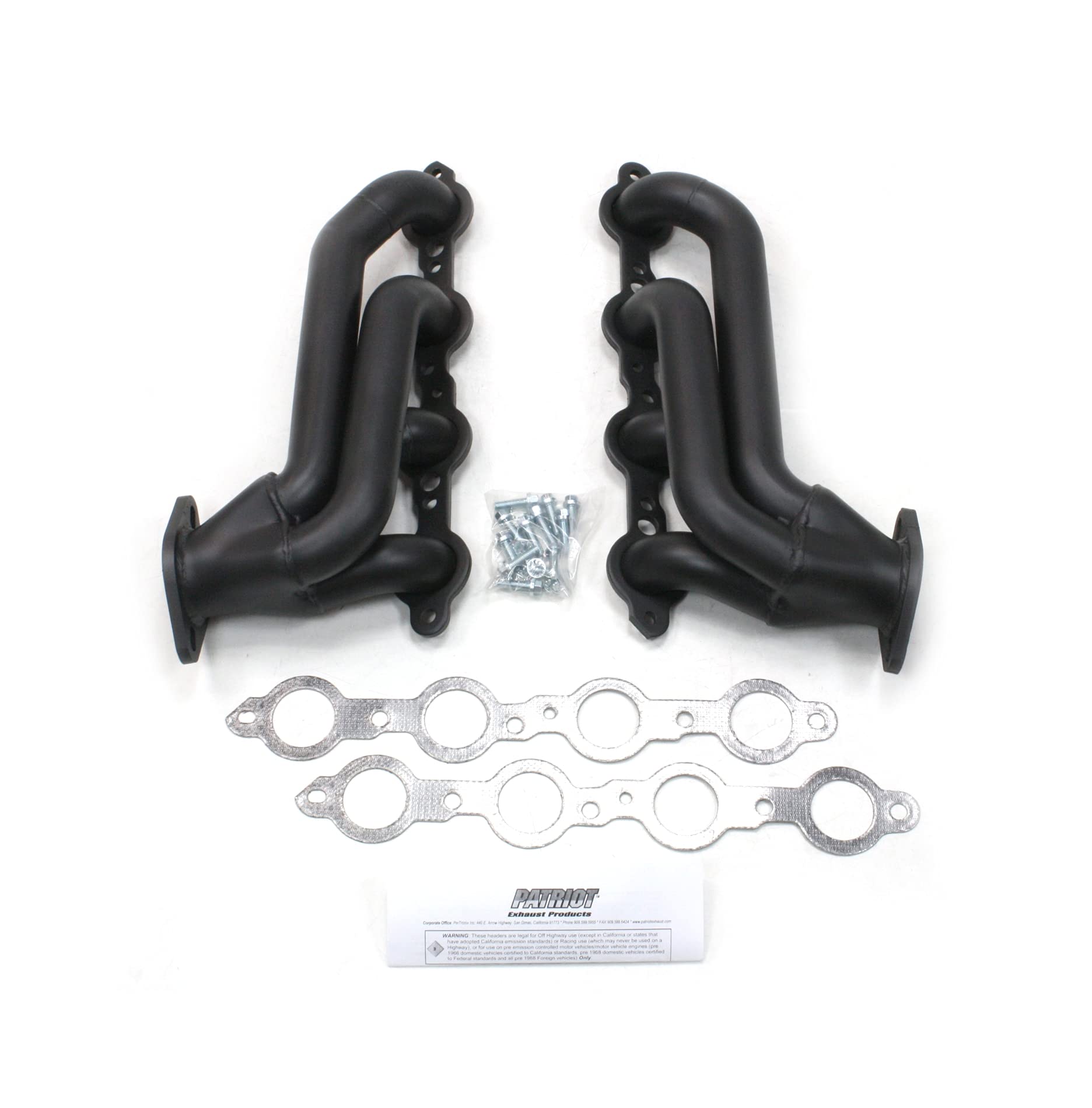 1-3/4" Patriot (H8080-B) Hi-Temperature Black Coating 4-Tube Exhaust Header for GM E-Rod LS Engine Swaps Bolts Directly to E-Rod Catalytic Converters