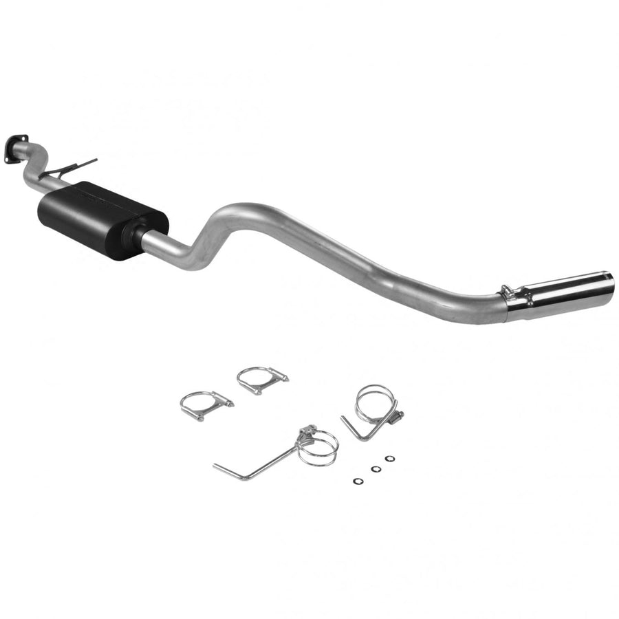 Force II Flowmaster 17360 Cat-Back Exhaust Kit 3 Inch Aluminized Steel 3.5 Inch Polished Stainless Tip Compatible with 1999-2007 Classic Body Chevy GMC 1500 4.3L 4.8L 5.3L 2/4WD Standard Cab Short Bed