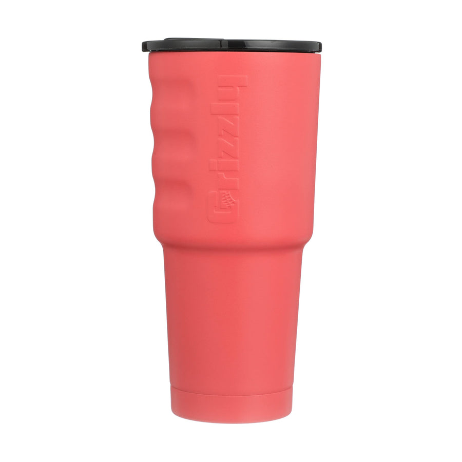 32 oz Grizzly Grip Cup Tumbler | Stainless Steel | Vacuum Insulated with TwistTop Lid | For Coffee Car Travel Beach Camping Hiking Hunting Fishing | Coral