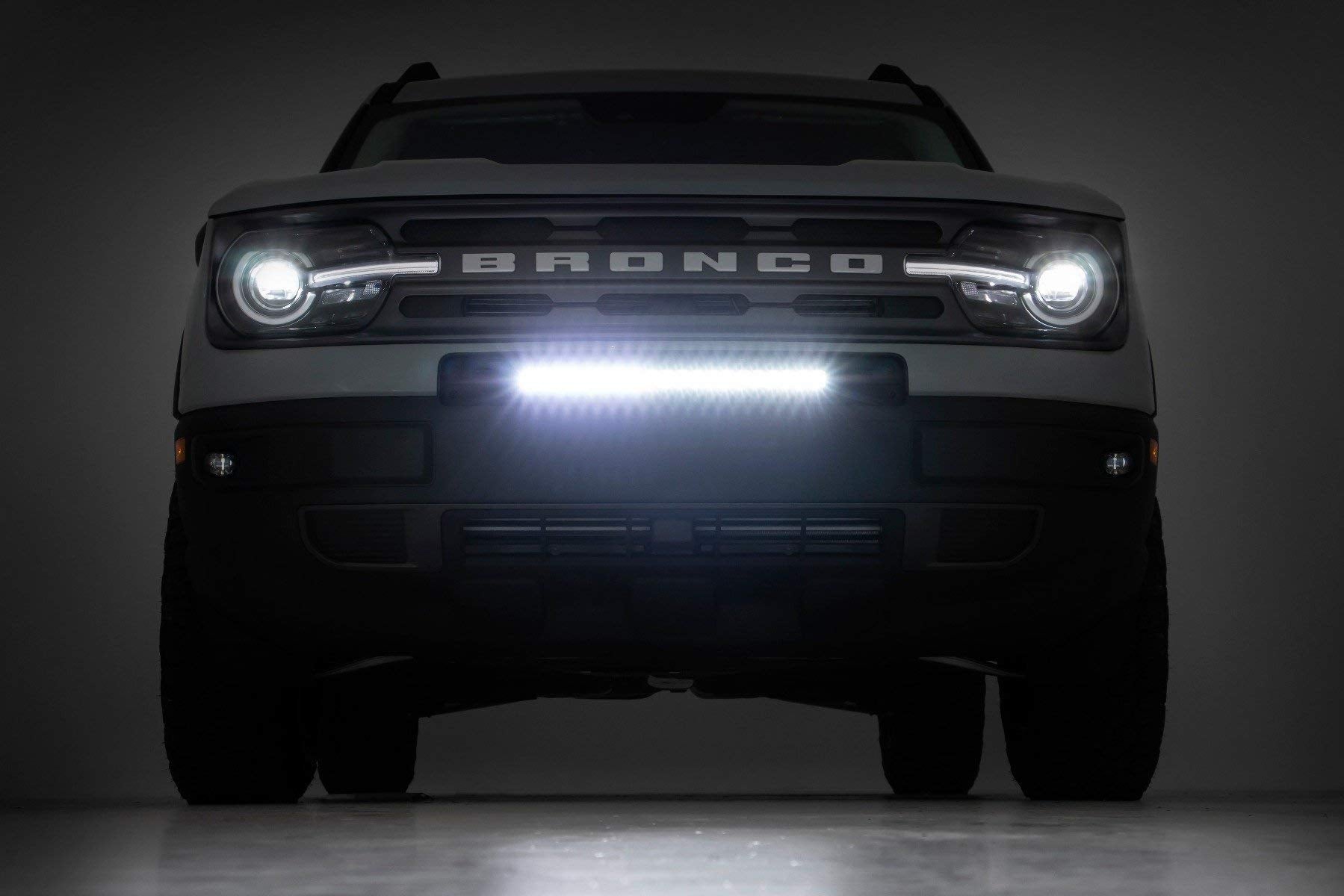 20" Rough Country Black Series DRL LED Light Bumper Kit for Ford Bronco Sport (2021-2025)