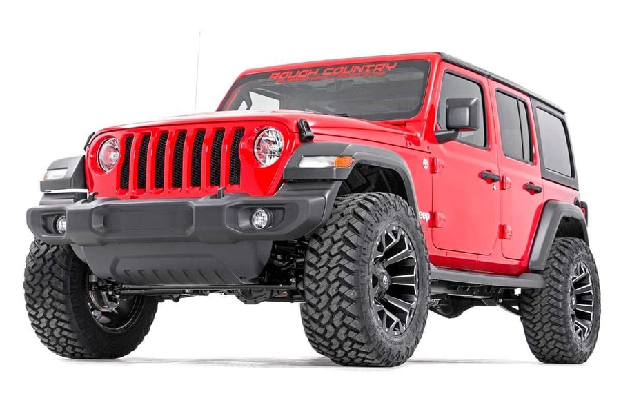 2.5" Rough Country Lift Kit w/ V2 Shocks for Jeep Wrangler JL Unlimited (2018-2023) 4-Door (Non-Rubicon Models) - Fits up to 35" Tires