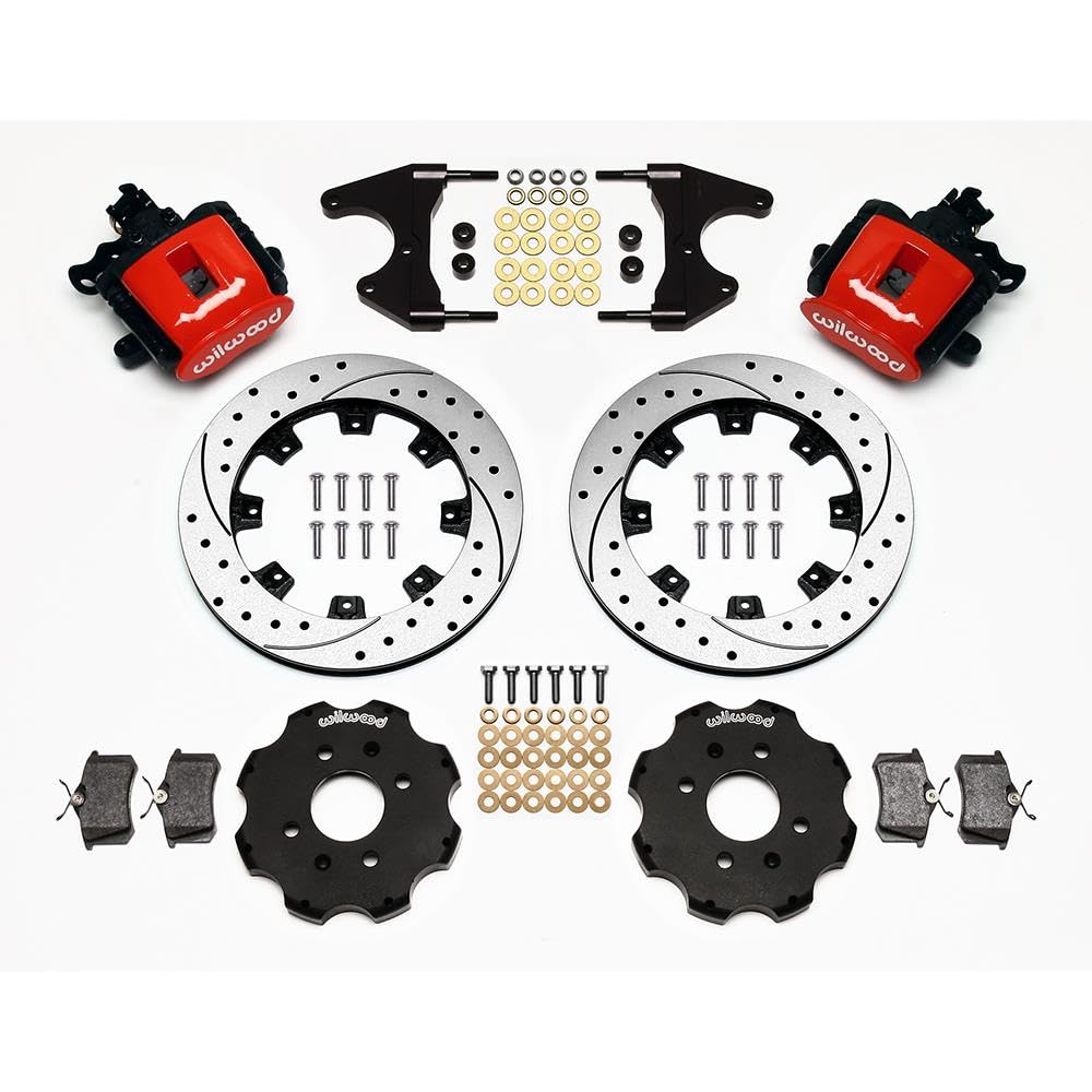 CPB WILWOOD 140-10209-DR Rear Kit, 12.19", Drilled, Red Civic / Integra Drum 2.46 Hub Offset