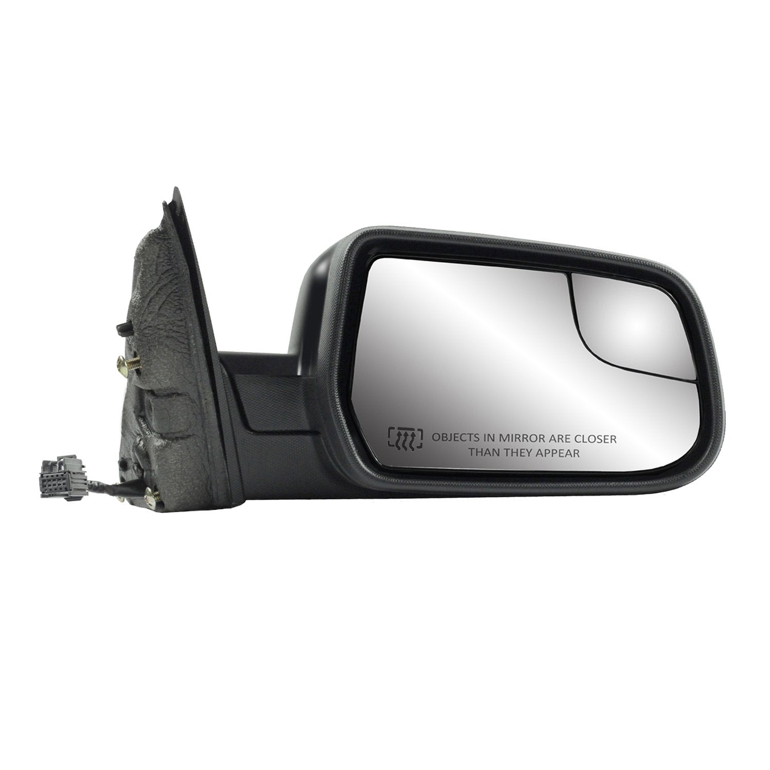 Passenger Side Fit Mirror for Chevrolet Equinox, GMC Terrain, 2nd Design, Textured Black w/PTM Cover, spot Mirror, Foldaway, Heated Power