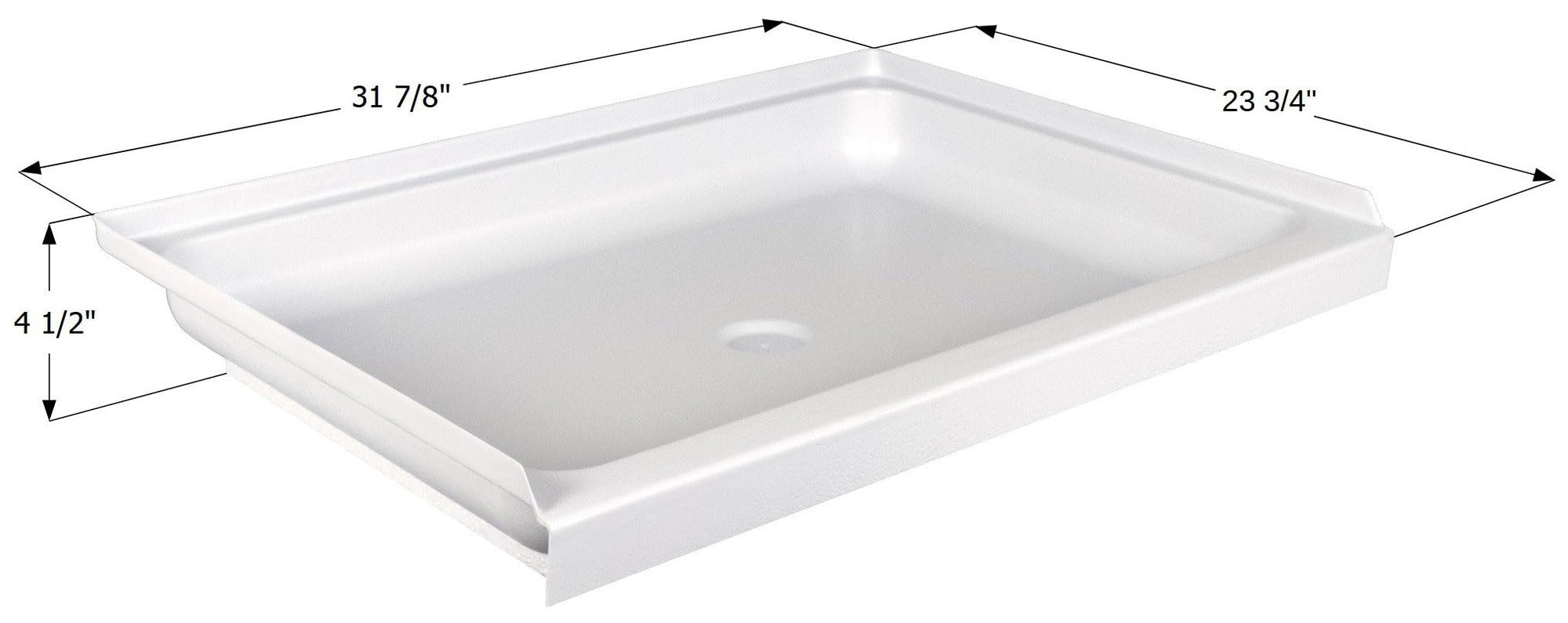 Shower PAN SP2432-PW Center Drain - ICON 15236