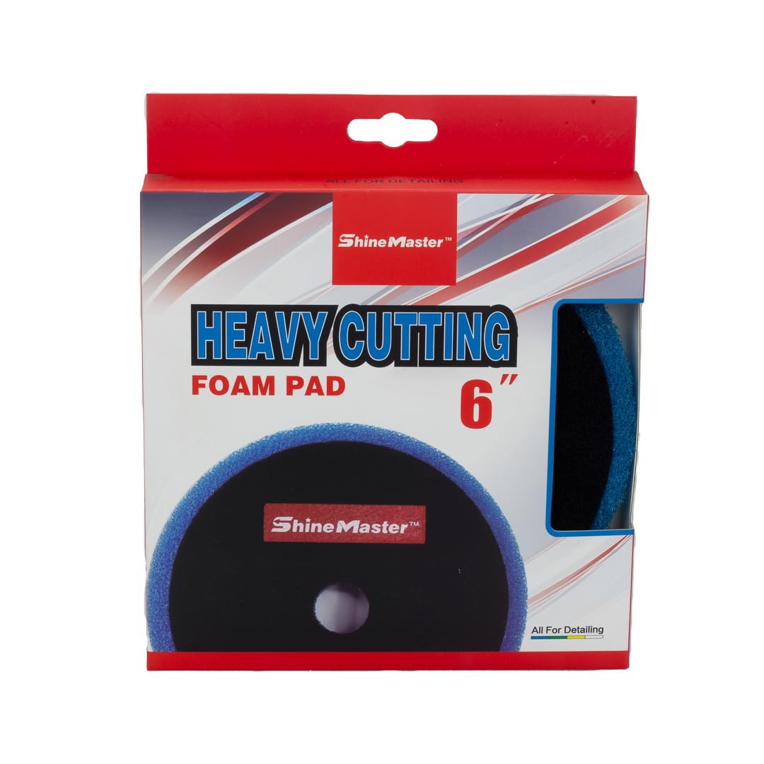 6" Maxshine Universal Blue Heavy Cutting Foam Pad – Professional Detailing Pad for Cutting, Polishing & Finishing – Bendable, Washable & Reusable – Hook & Loop Backing