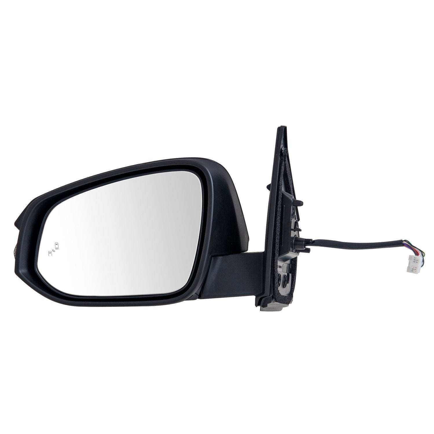 Mirror Driver Side for Toyota RAV4, Textured Black w/PTM Cover, w/Turn Signal, w/Blind Spot Detection, Foldaway, Heated Power