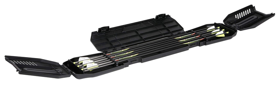 Bow Max Plano Arrow Case, Black, Archery Storage, Holds 6 Arrows Up To 32.75 in. Long, Internal Storage for Arrowheads, Fletchings and More, Resists Crushing and Scratches