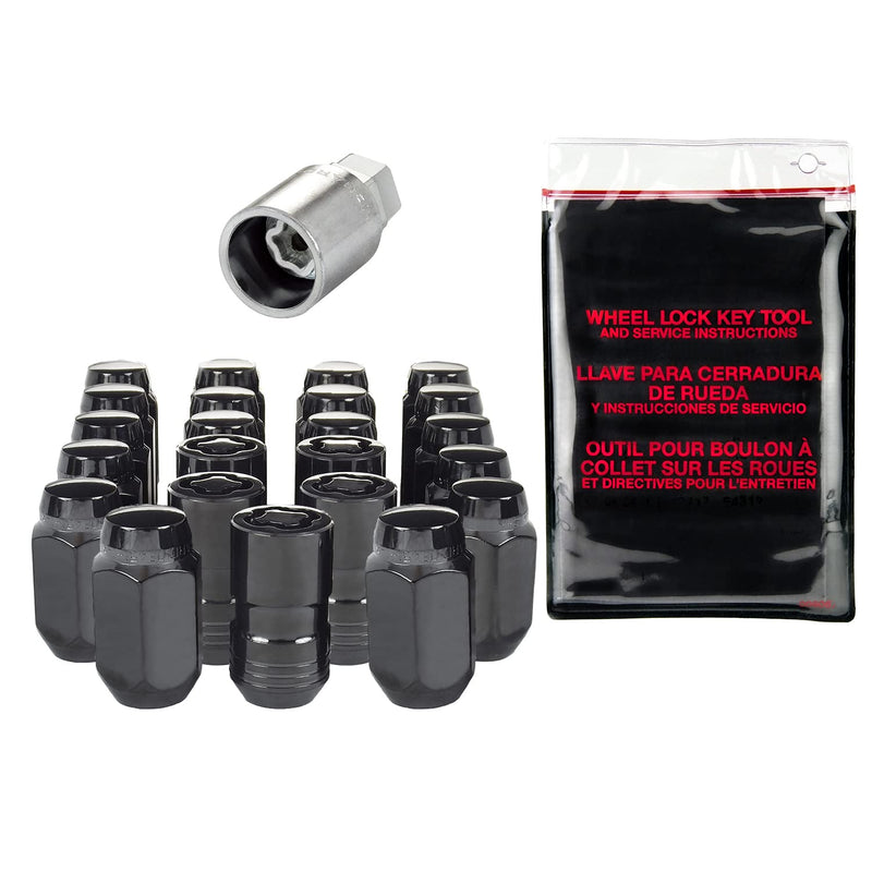 Black Hex McGard Wheel Installation Kit (M14-1.5 Thread Size) Chrome
