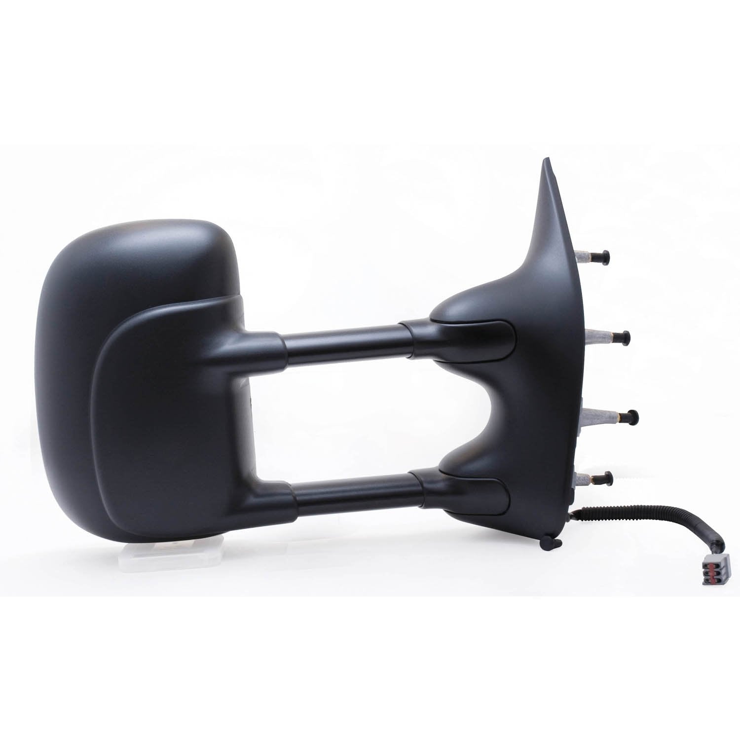 K Source Extendable Passenger Side Towing Mirror for 2002-2008 E Series, Textured Black, Dual Lens, Power, Convex Mirror, Foldaway