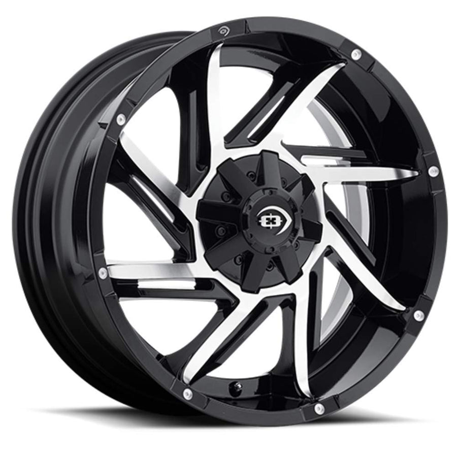 422 Vision Prowler 17x9 5x139.7/5x5.5" -12mm Black/Machined Wheel Rim