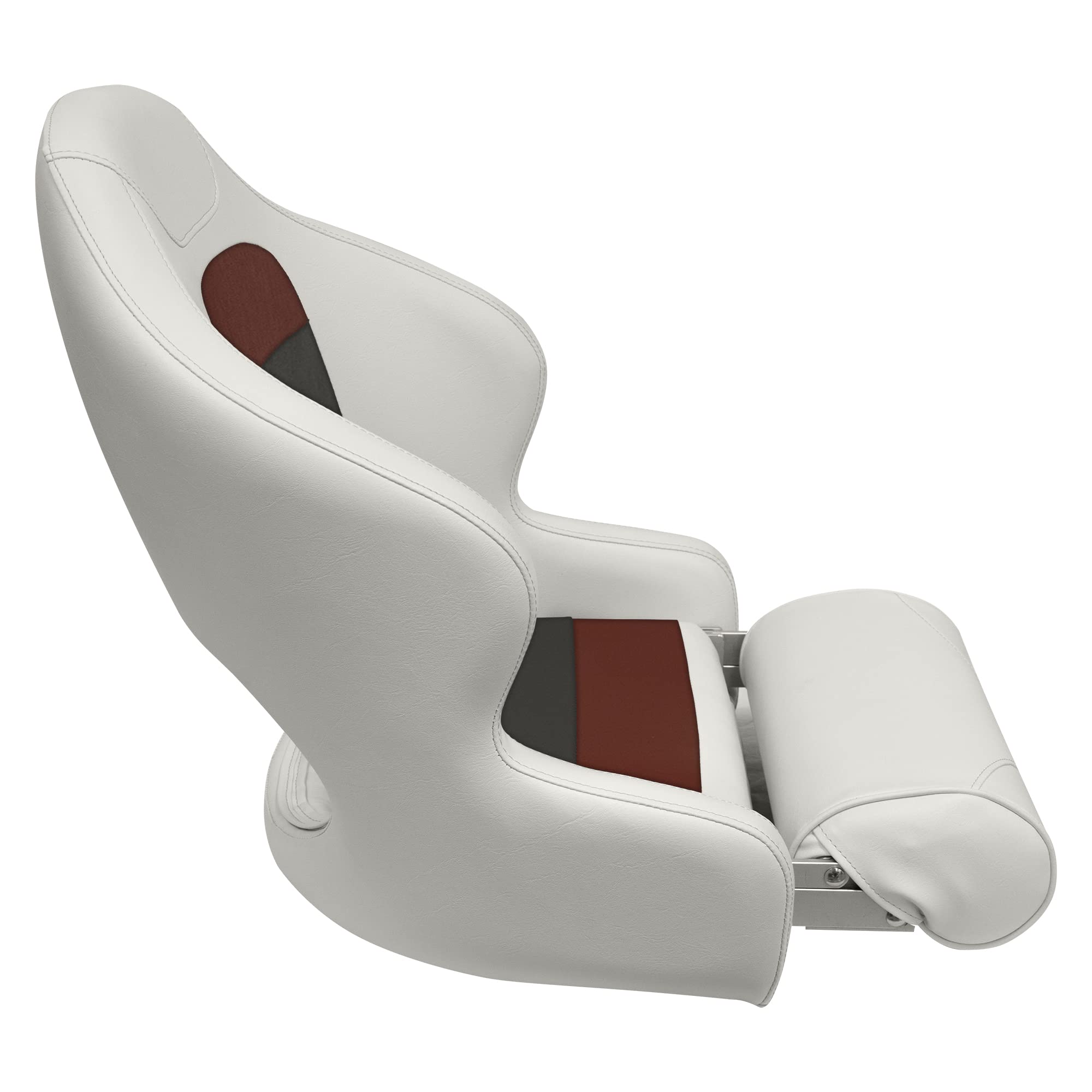 Deluxe Pontoon Series Wise 8WD3315-1009 Bucket Seat with Bolster, White/Red/Charcoal