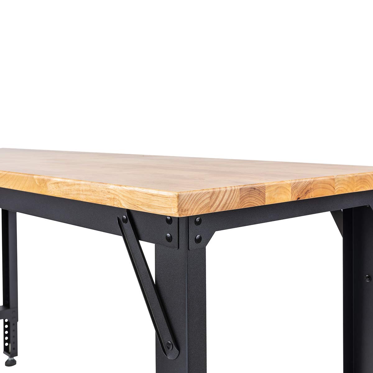 6' Montezuma Adjustable Height Steel and Solid Wood Workbench Station