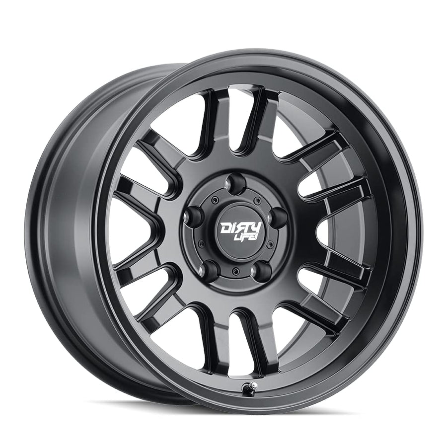 CANYON Dirty Life Matte Black Wheel with Alloy Steel (17 x 9. inches /6 x 87 mm, 0 mm Offset)