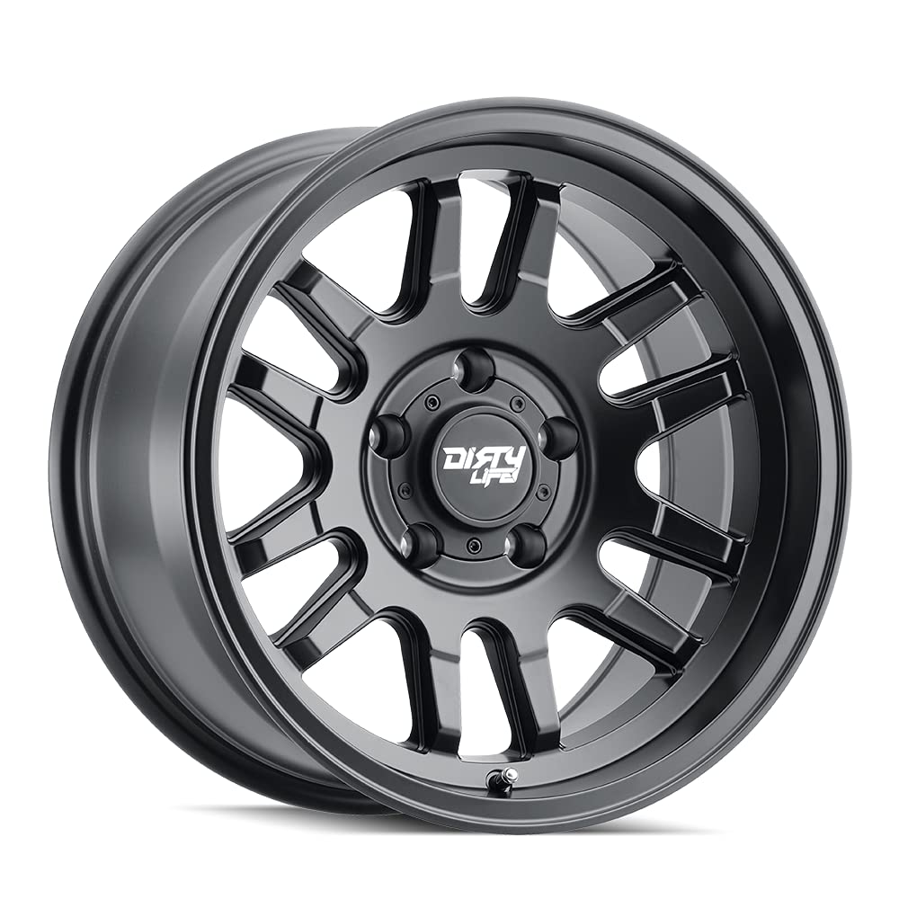 CANYON Dirty Life Matte Black Wheel with Alloy Steel (17 x 9. inches /6 x 106 mm, 0 mm Offset)