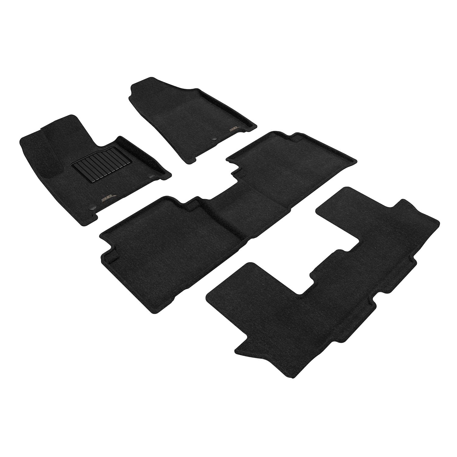 3D MAXpider Floor Mat Elegant (Black) Compatible with Hyundai Santa Fe Hybrid 7-Seat 2024-2026 - Full Set