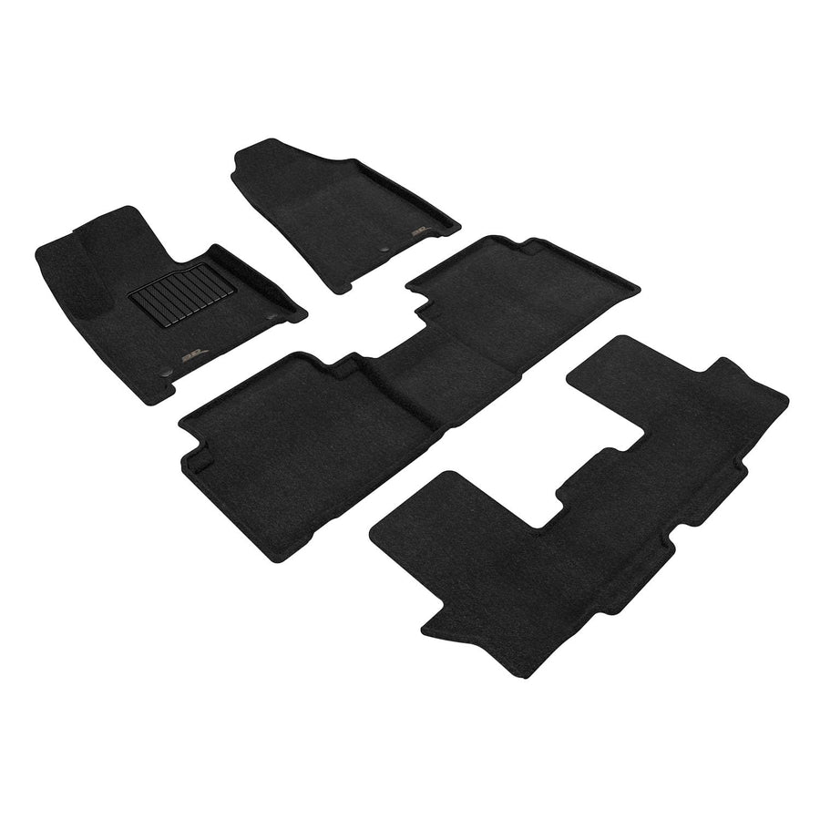 3D MAXpider Floor Mat Elegant (Black) Compatible with Hyundai Santa Fe Hybrid 7-Seat 2024-2026 - Full Set