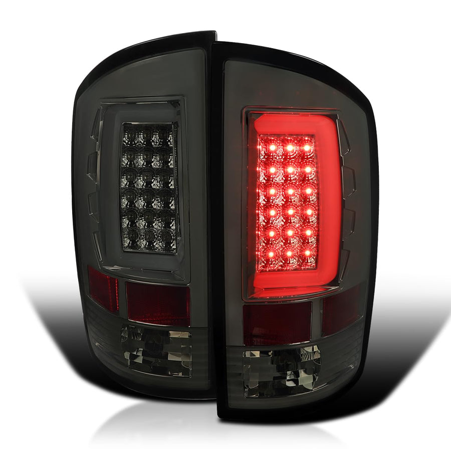 Smoke LED Bar Tail Lights SPEC-D TUNING Compatible with 2002-2006 Dodge Ram 1500/2500/3500, Left + Right Pair Assembly