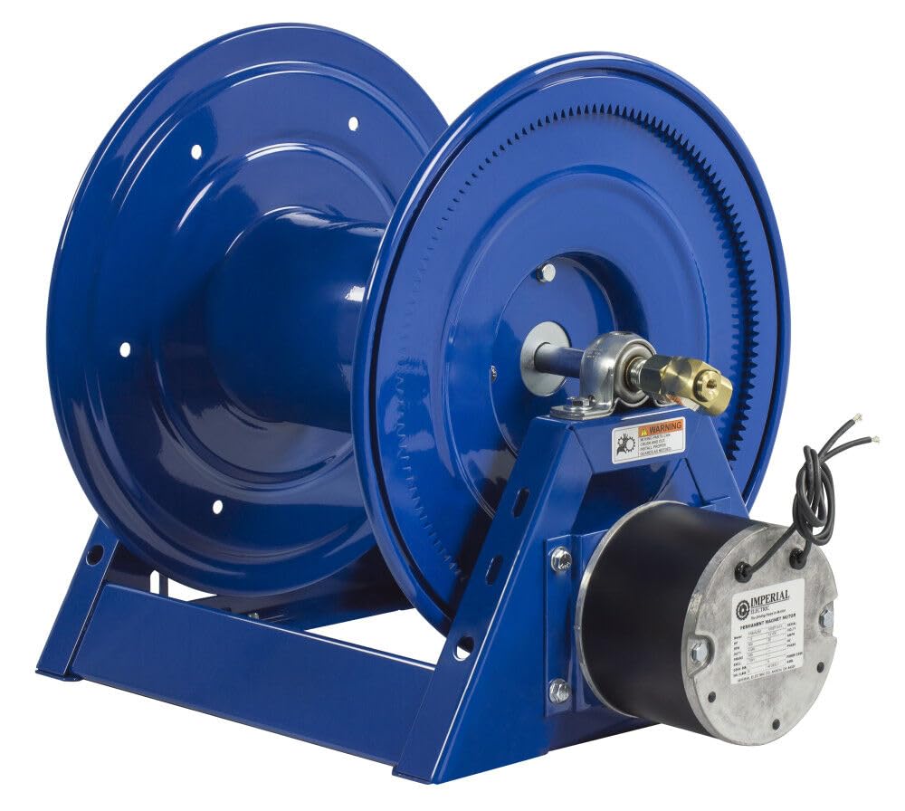Electric 12V DC Coxreels 1125-4-100-E Motor Rewind Hose Reel: 1/2" I.D., 100' hose capacity, less hose, 3000 PSI