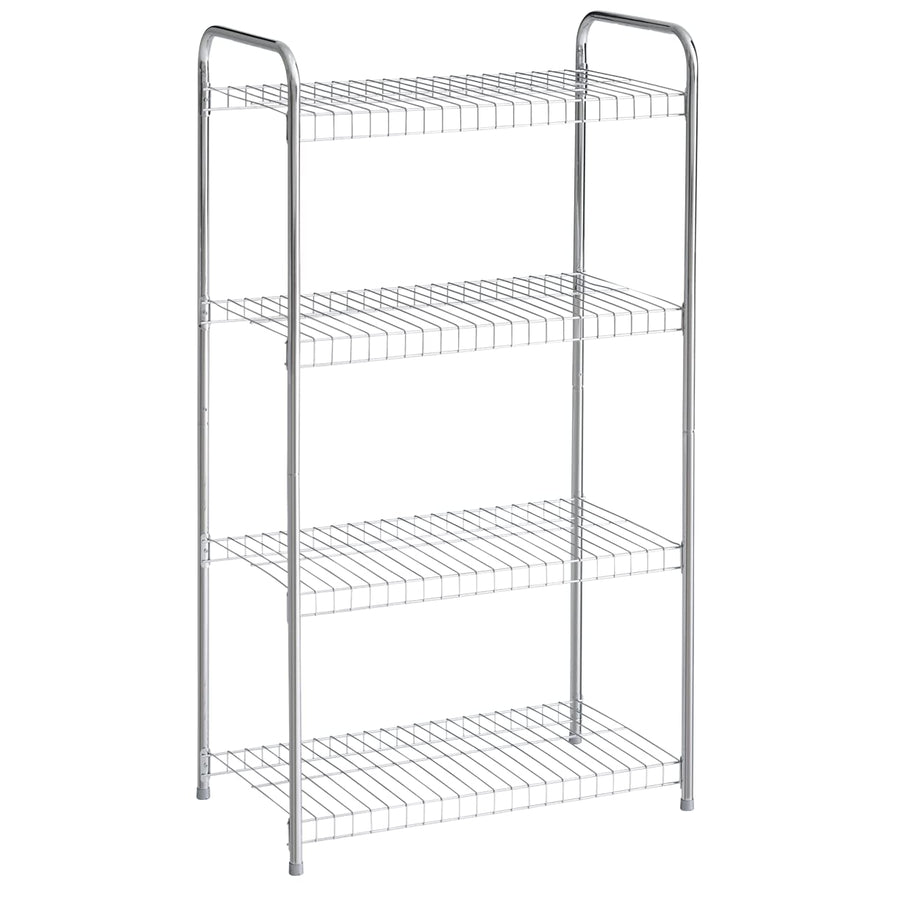 Rubbermaid Heavy Duty 4-Tier Wire Shelf, Satin Nickel, Easy Assemble with Hardware Included, for Food/Laundry/Closet Home Storage Use