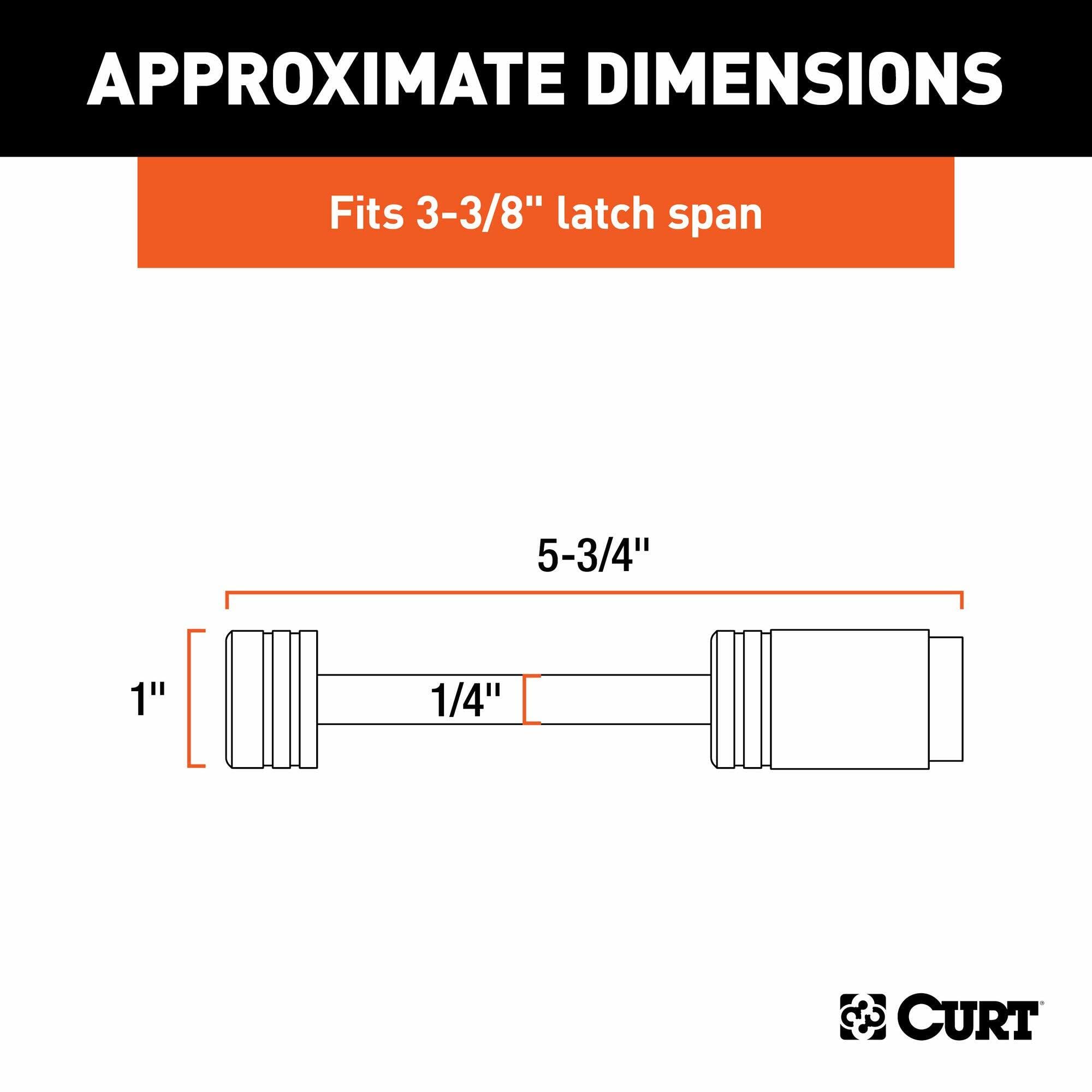CURT Chrome Trailer Tongue Coupler Lock, 1/4-Inch Pin Diameter, Span Up to 3-3/8-Inch