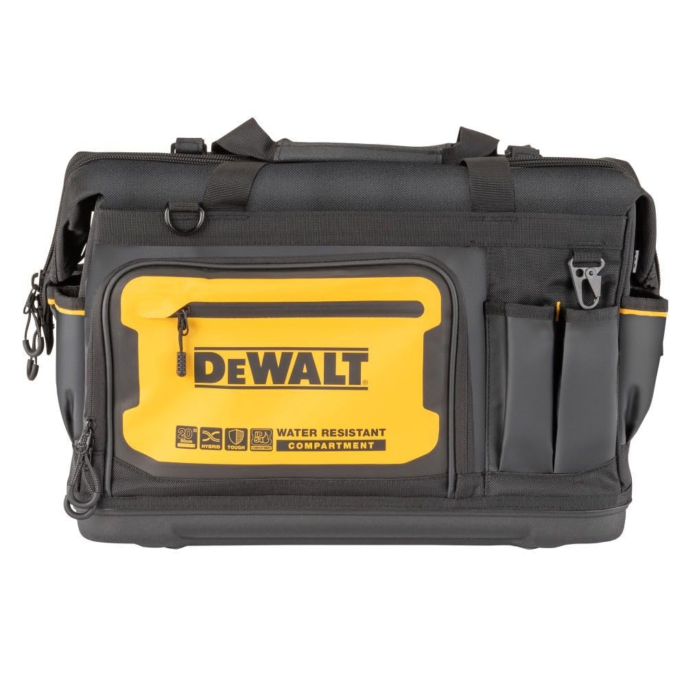 Tool Bag DEWALT, Water Resistant, Hard Bottom, 20-inch, Professional Tool Tote with Organization (DWST560104)