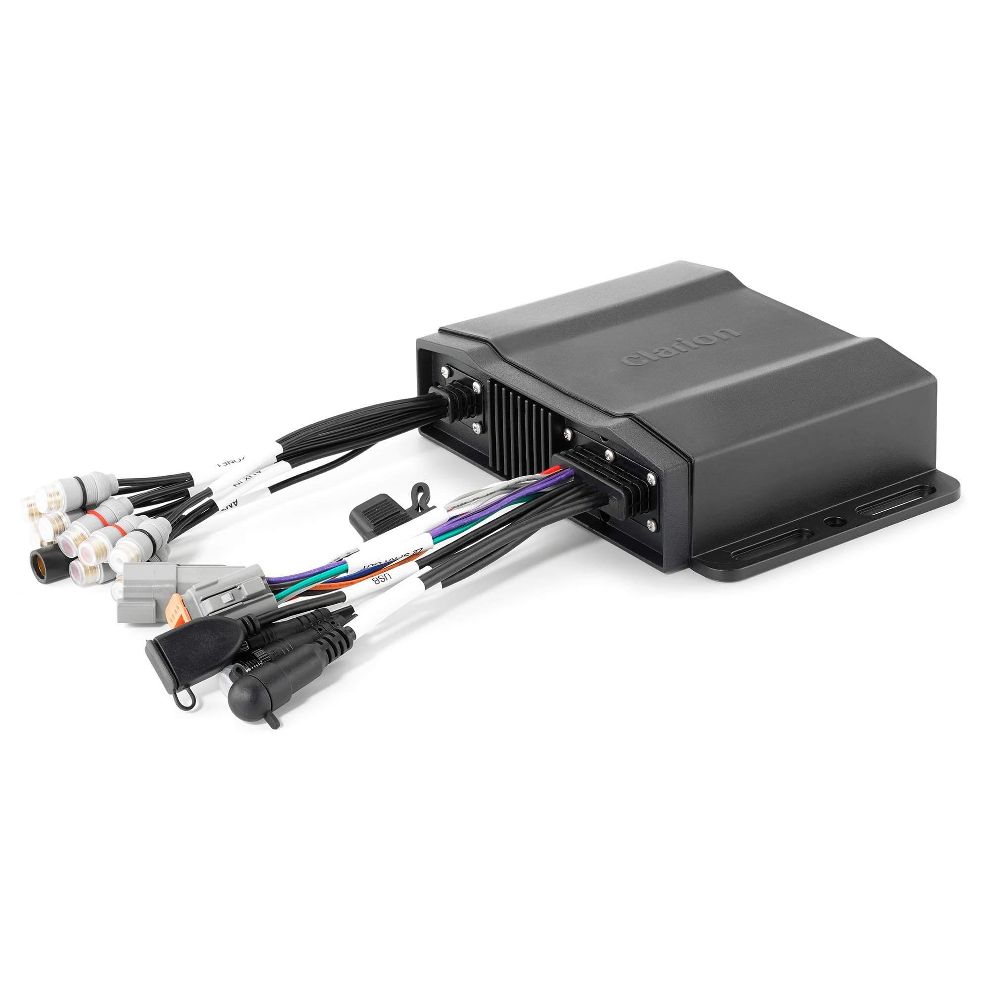 CMM-30BB Clarion Hideaway Marine Source Unit for use with NMEA 2000® MFD or CMR Remote, 8-Channel RCA Output