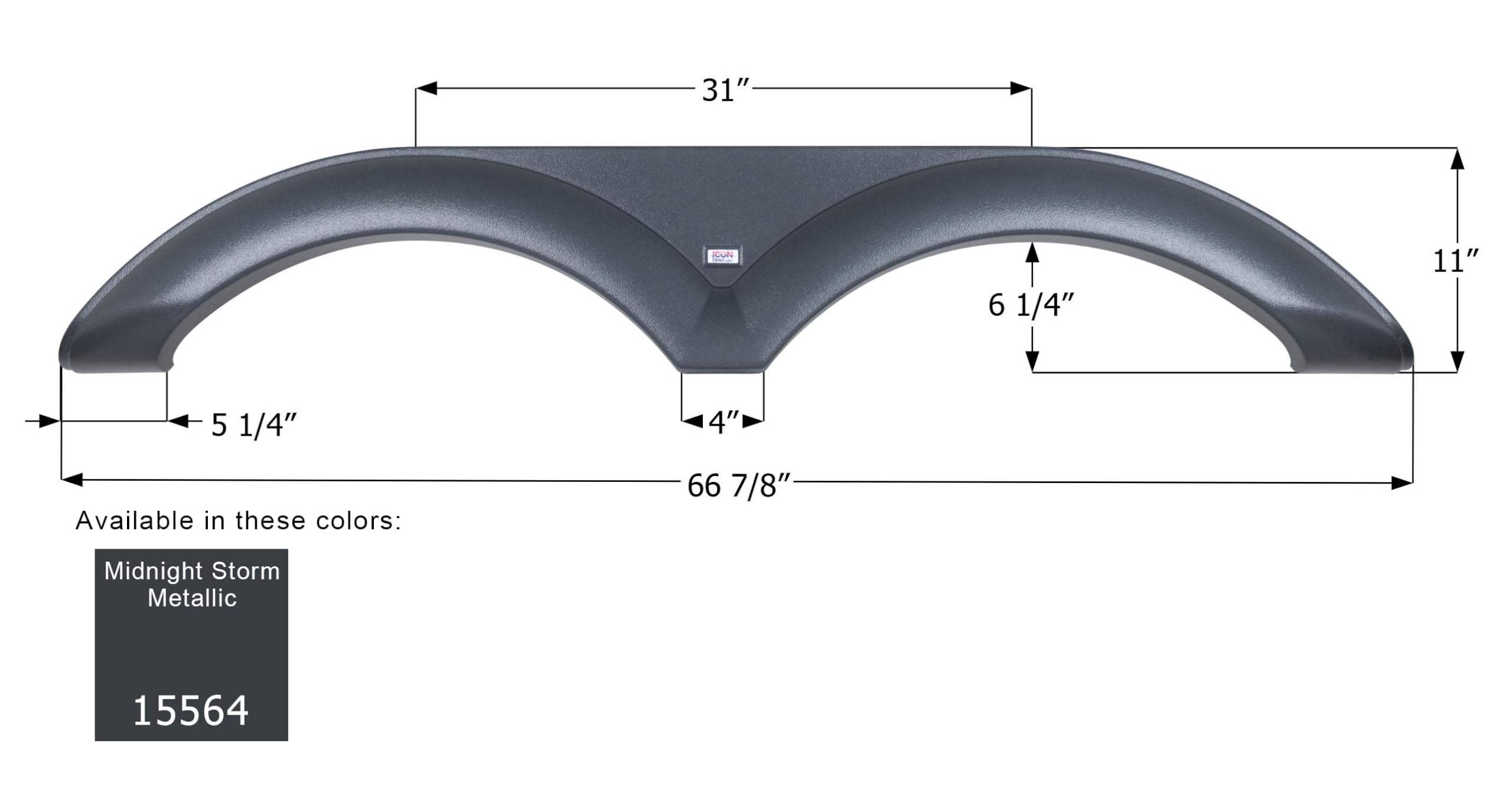 Tandem Axle Fender Skirt ICON 15564 FS5564 for Forest River - Midnight Storm Met.