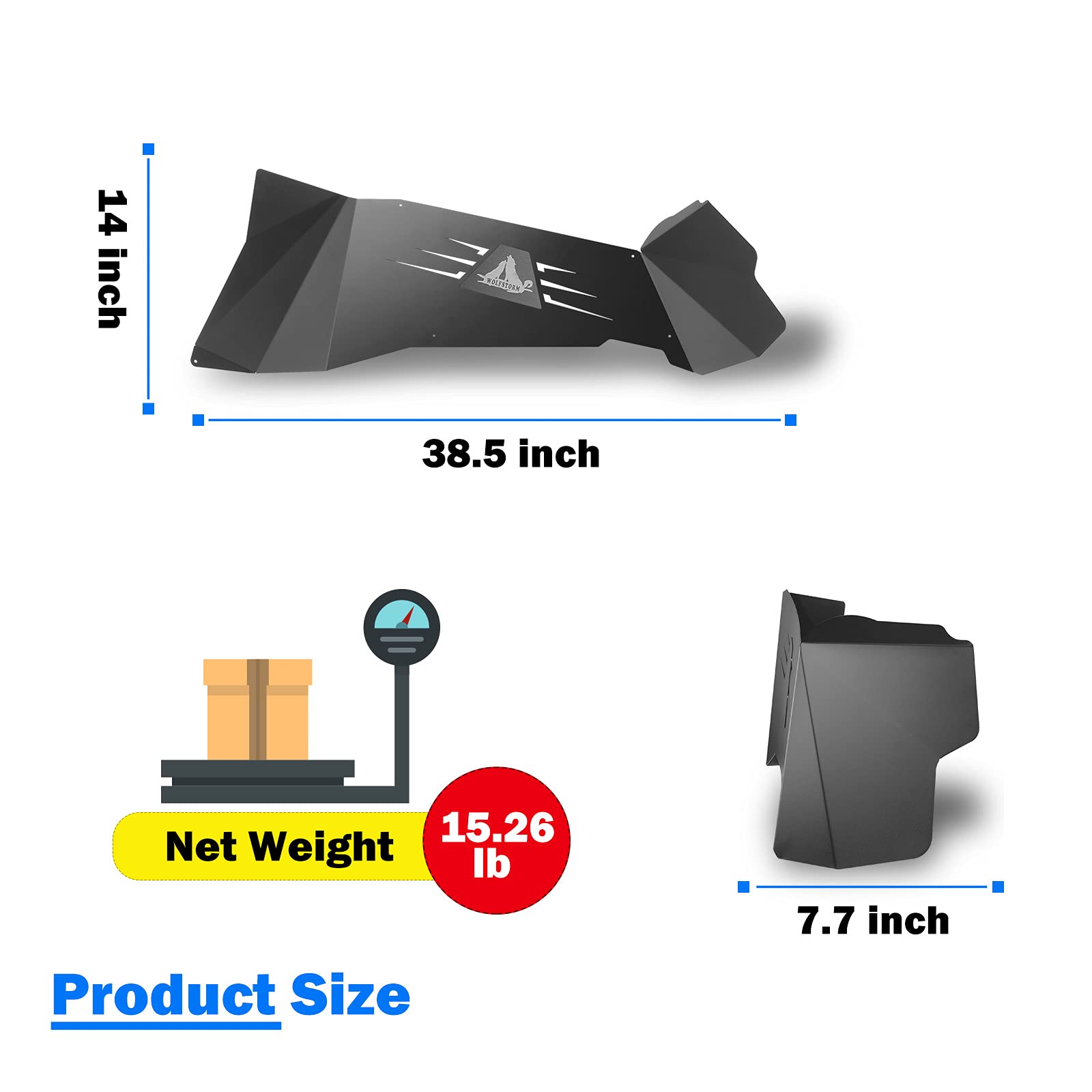Inner Fender Flares Rear Liners for 2007-2018 Jeep Wrangler JK/JKU,WOLFSTORM 2 PCS Steel Compatible for 2007-2018 Jeep Wrangler JK & JKU,Black