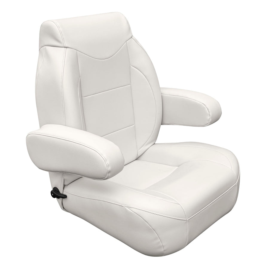 Premier Series Wise 3126-804 High Back Pontoon Reclining Helm with Flip Up Arm Rests, Stone