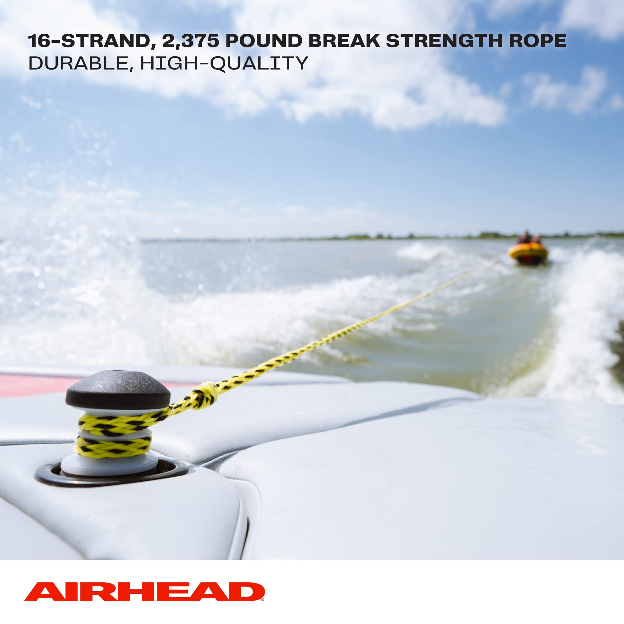 2 Section Airhead Tow Rope, 1-2 Rider Towable Tubes, 60-Feet, 2,375 Break Strength
