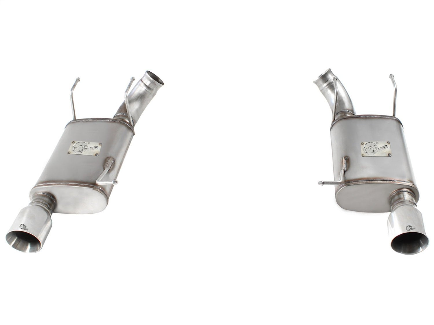 409 Stainless Steel aFe (49-43052-P) Axle-Back Exhaust System with Polished Tip for Ford Mustang GT