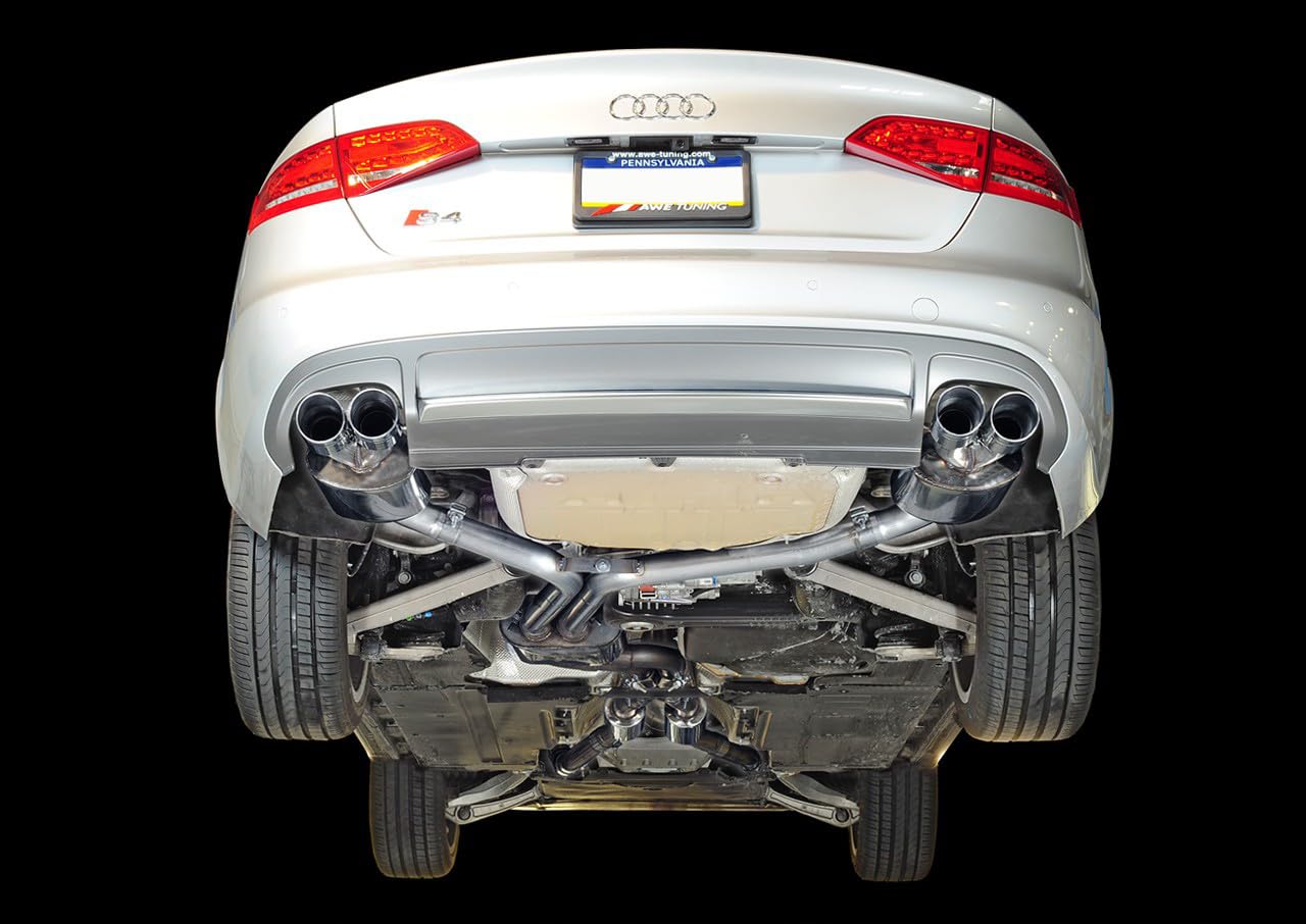 Audi B8.5 S4 AWE Tuning 3.0T Touring Edition Exhaust System - Chrome Silver Tips (102mm)