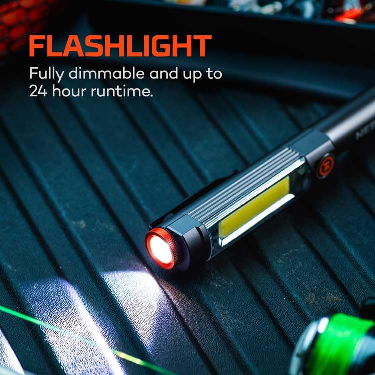 NEBO 500 Lumen Franklin Swivel Taskbar COB Work Light and Flashlight with 7 Light Modes, Great for Emergencies and Signaling,Grey