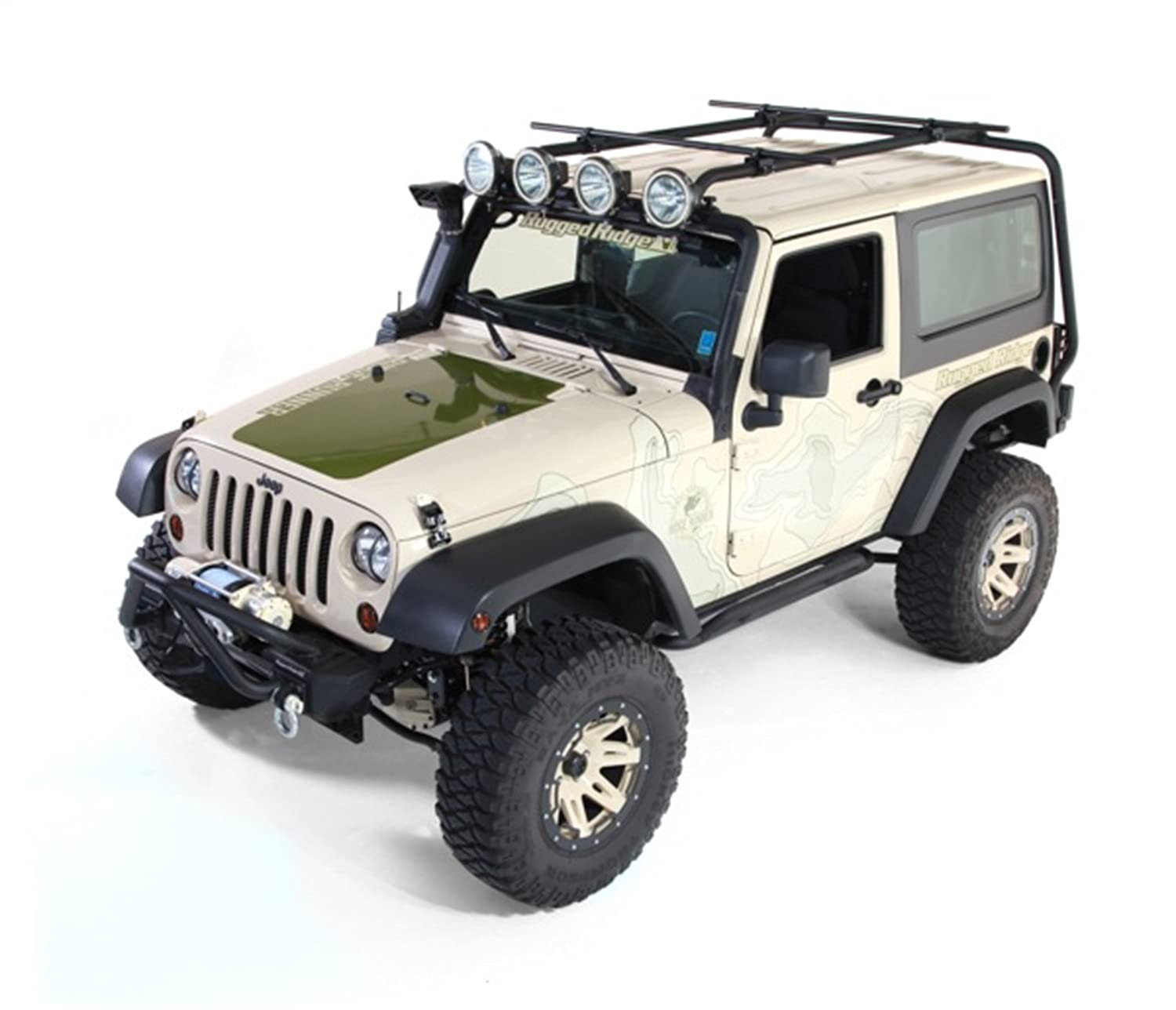 Sherpa Roof Rack Rugged Ridge; 07-18 Jeep Wrangler JK, 2 Door
