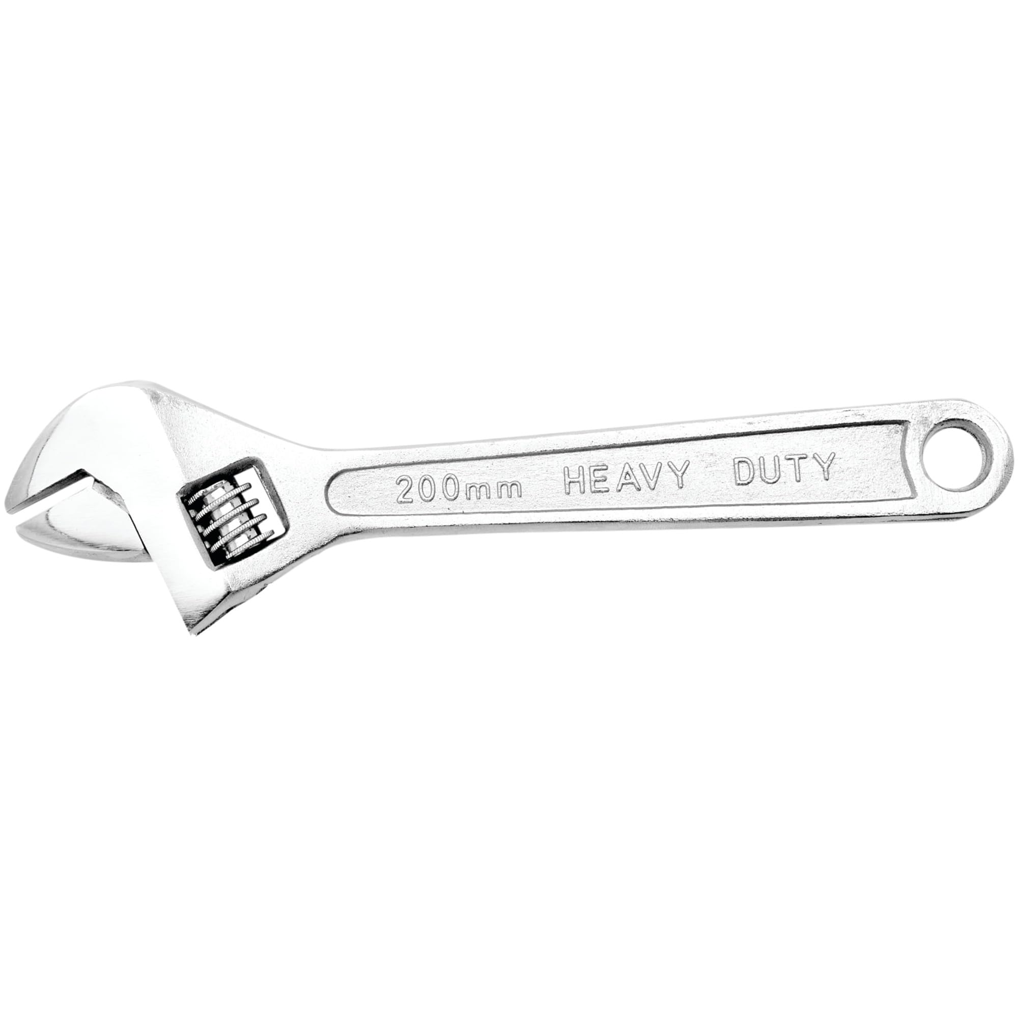 8-Inch Performance Tool Adjustable Wrench with Heat Treated Alloy Steel and Plated Corrosion Resistance