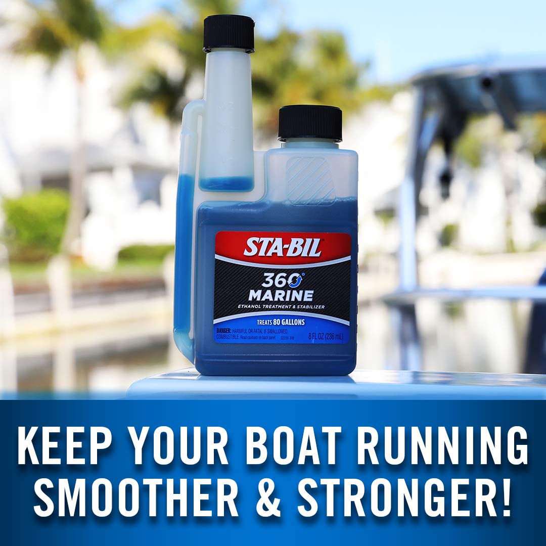 STA-BIL 360 Ethanol Treatment Marine and Fuel Stabilizer - Prevents Corrosion - Helps Clean Fuel System For Improved In-Season Performance - Treats Up To 80 Gallons, 8 fl. oz. (22260)
